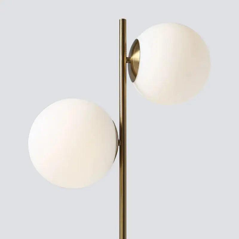 Scandinavian Glass and Metal Table Lamp