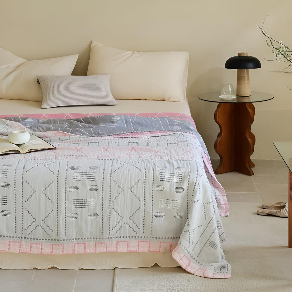 Geometric Print Organic Cotton Blanket