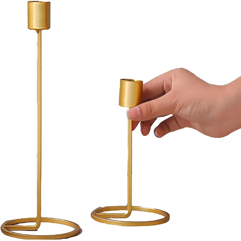 Golden Metal Candle Holders - Boho Chic Decor