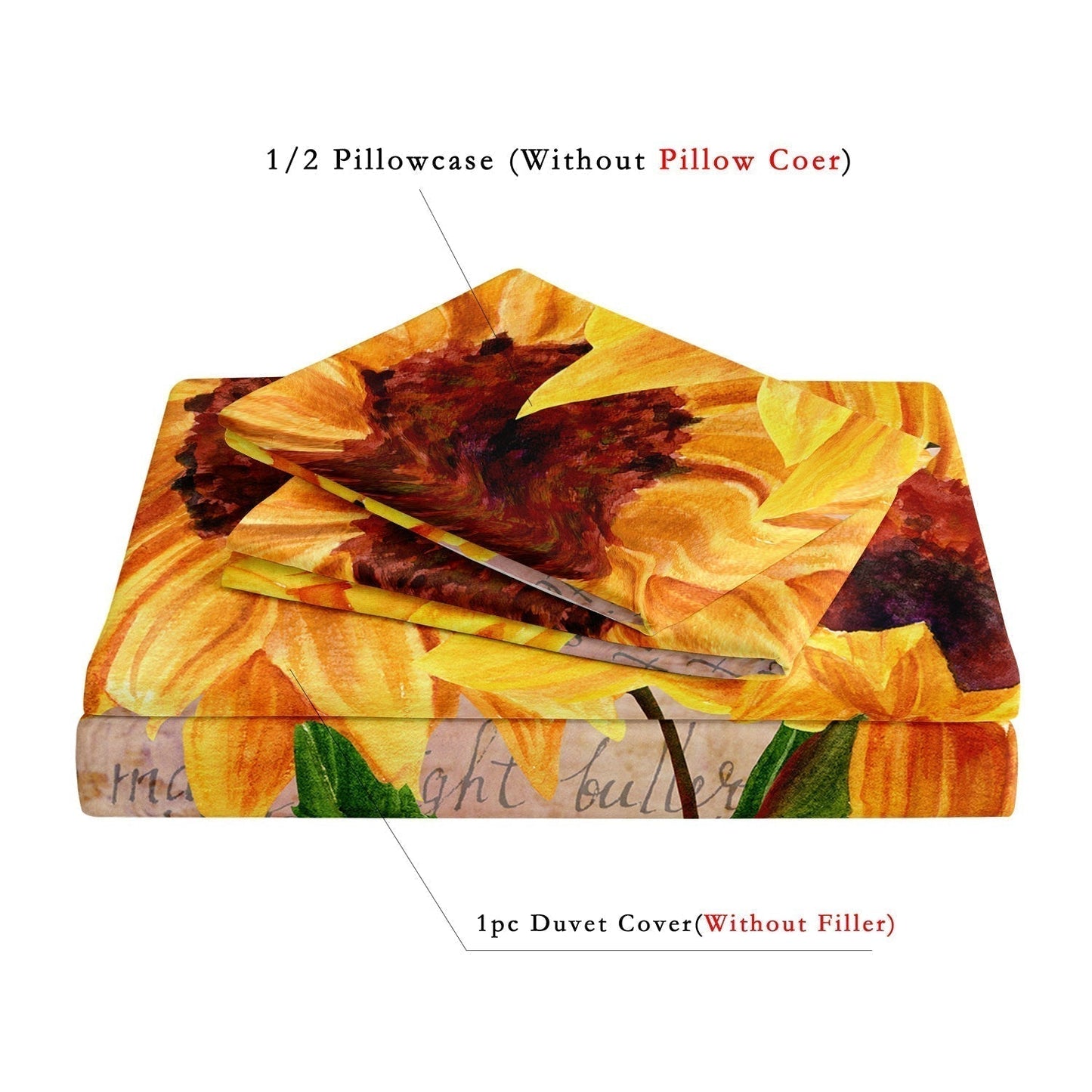 Soft Sunflower Duvet Cover Set with Pillowcases