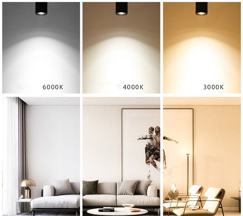 Adjustable LED Ceiling Spotlight - Modern Warm White 7W 12W 15W