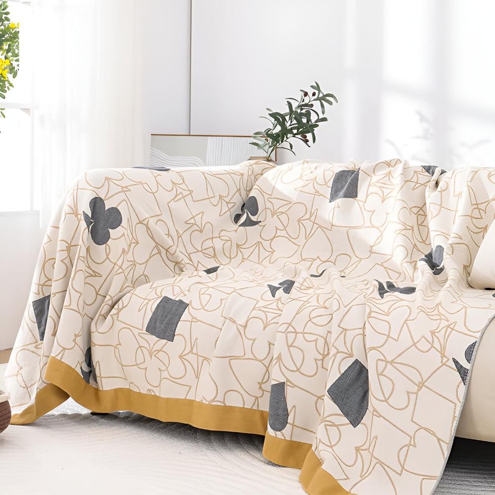 Poker Patterns Cotton Throw Blanket