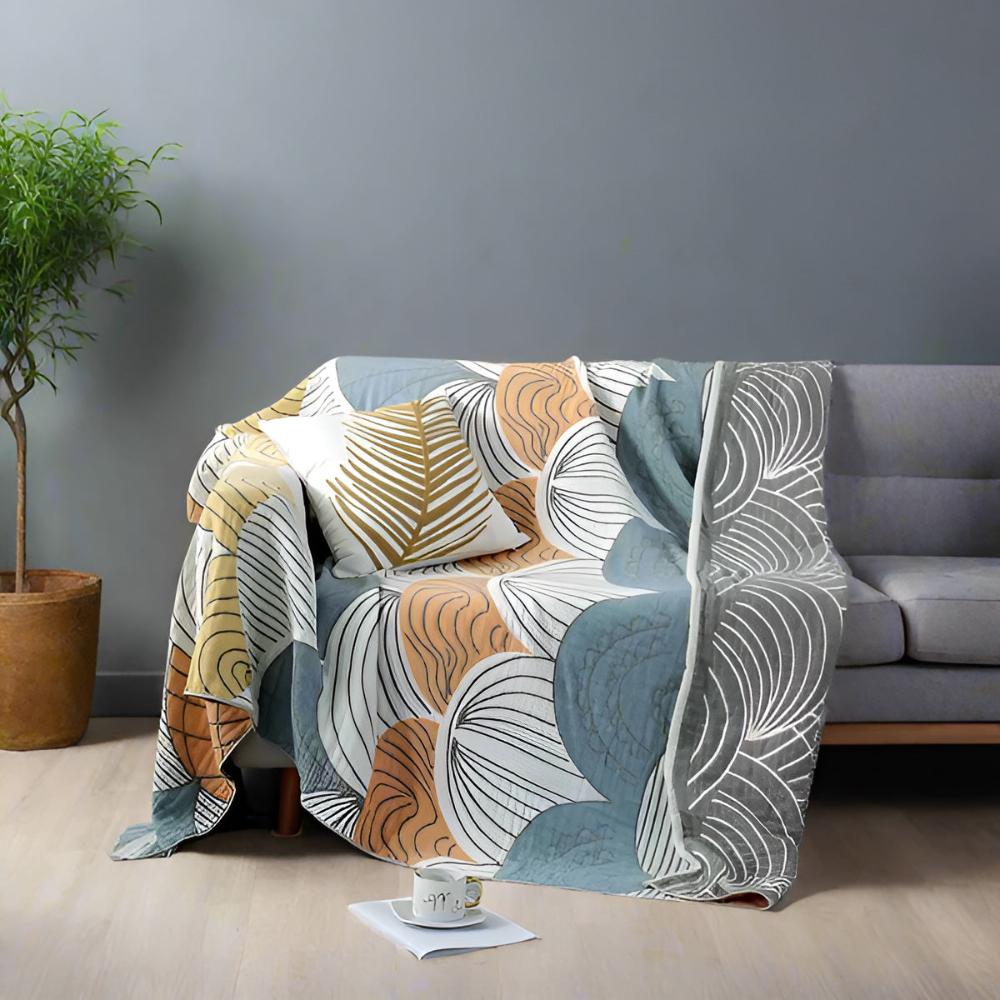 Scallop Print 100% Cotton Blanket