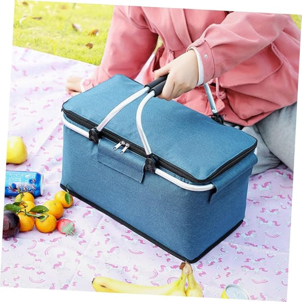Collapsible Waterproof Picnic Basket with Leakproof Lining
