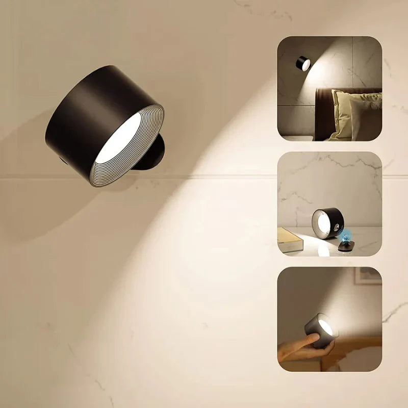 Cordless Rechargeable Magnetic Wall Lamp with 360° Rotation