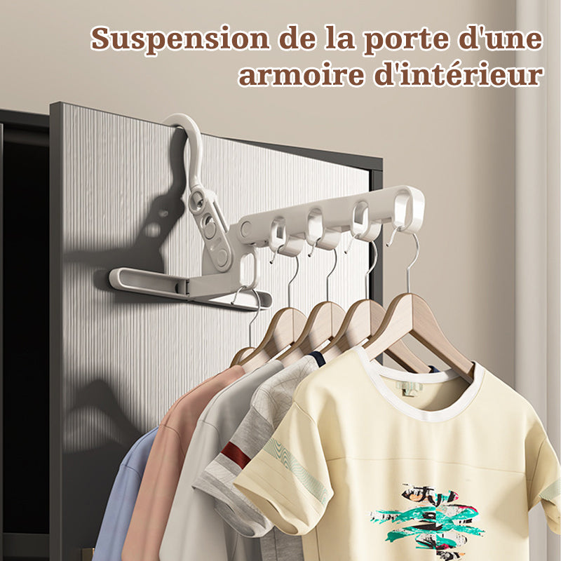 Portable Folding Clothes Hanger with Adjustable Hooks