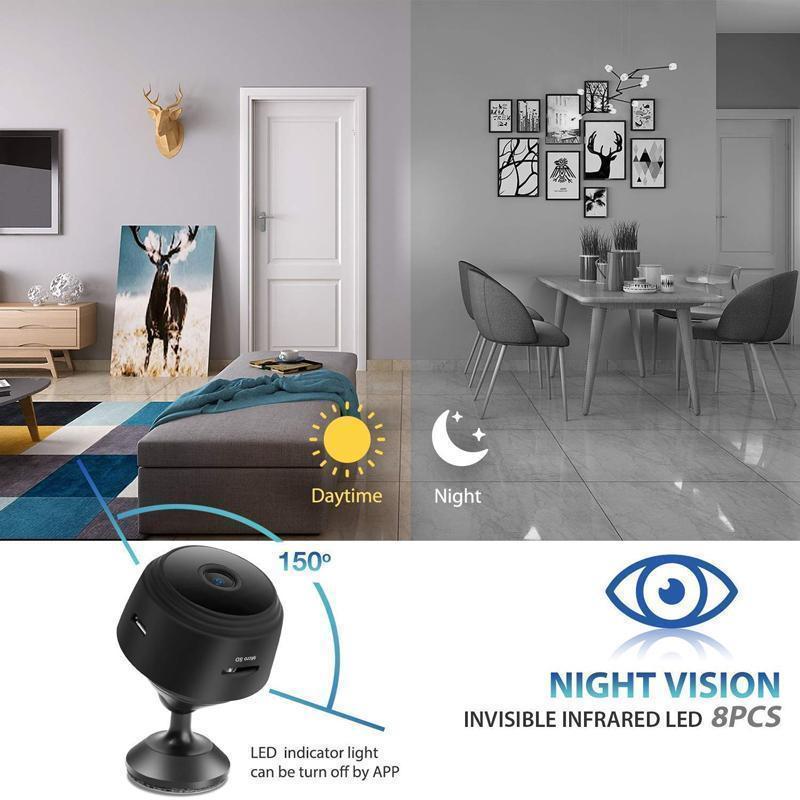 1080p Magnetic WiFi Mini Camera with Night Vision and Motion Detection