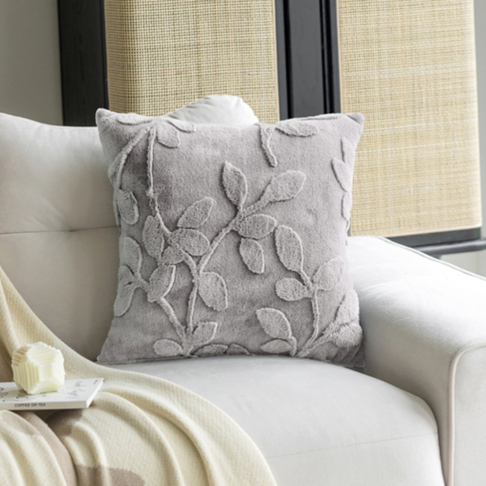 Branch Pattern Faux Fur Cushion Cover 18x18
