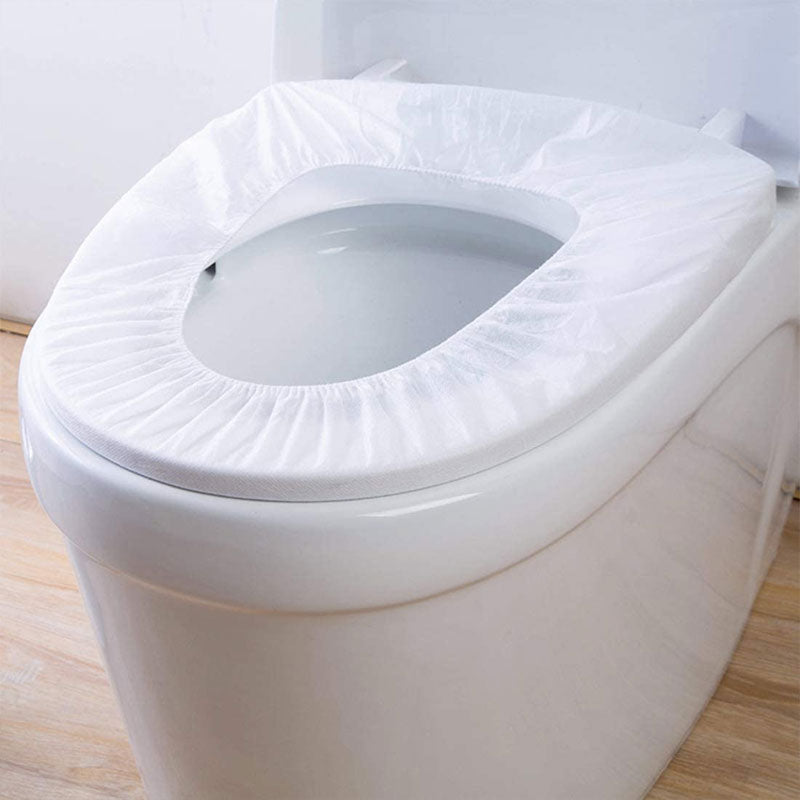 Disposable Toilet Seat Covers - Individually Wrapped, Water-Resistant, Breathable Nonwoven Fabric, Flexible Fit