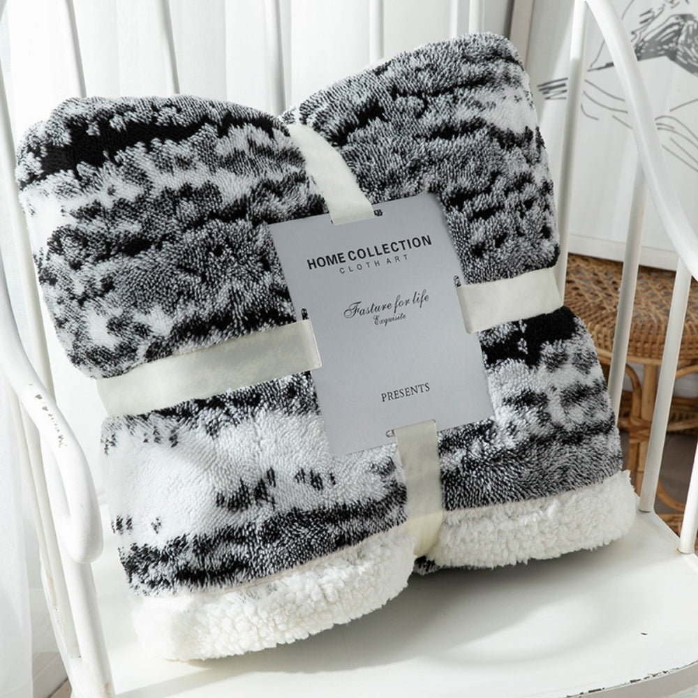 Plush Velvet Sherpa Throw Blanket