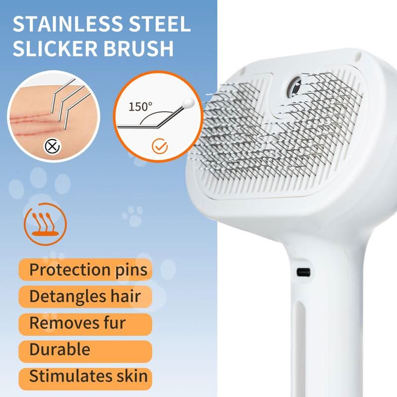 Pet Grooming Brush with Massage Effect and Easy-Clean Button