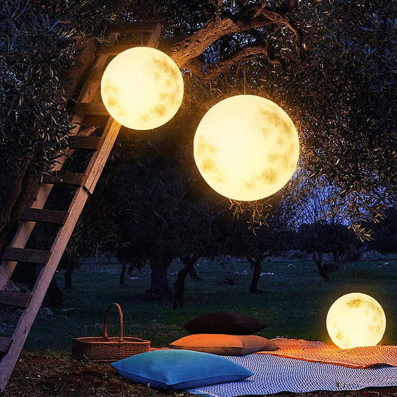 Moon-Shaped Outdoor Garden Lamp with USB Power