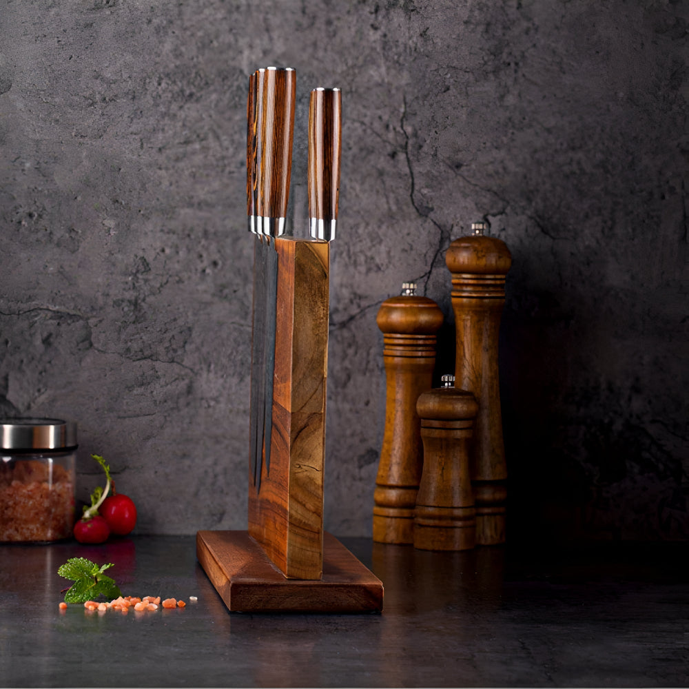 Magnetic Wooden Knife Holder for Stylish Kitchen Organization