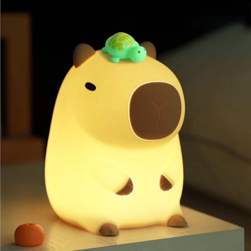 Adorable Capybara Night Light with Touch Control and Timer