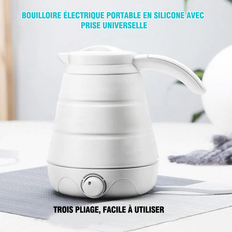 Portable Foldable Silicone Travel Kettle with Universal Plug