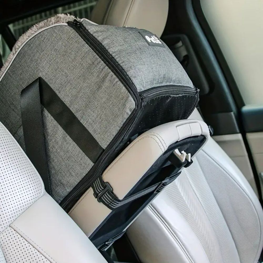 Pet Travel Booster Seat with Soft Microfiber and Anti-Slip Straps