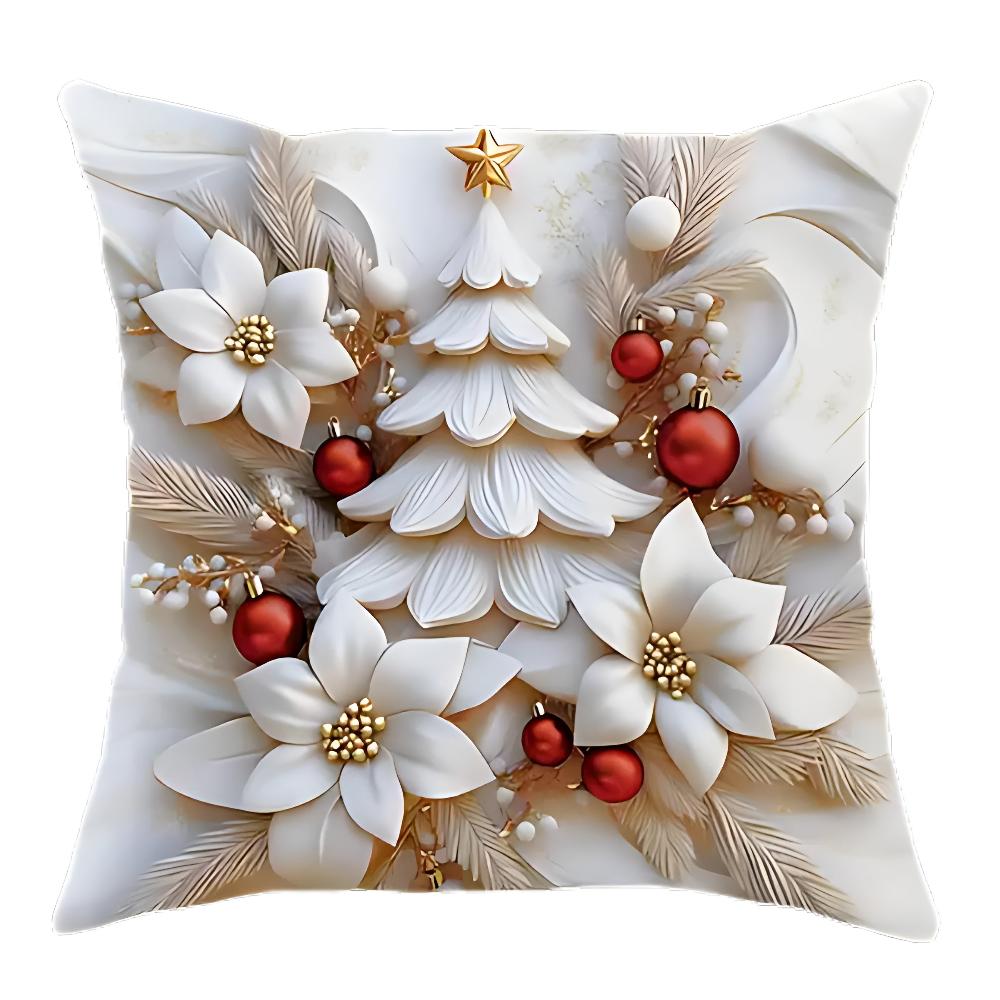Christmas Velvet Cushion Covers Set of 4 with Holiday Designs