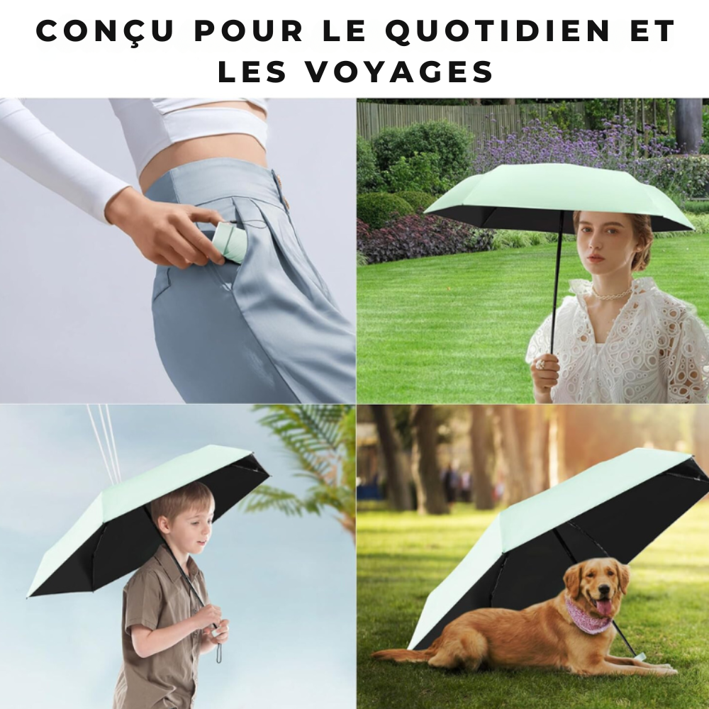 Compact Travel Umbrella with UV Protection and Quick-Dry Features