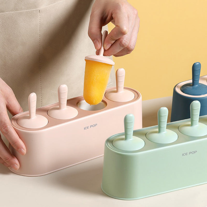 Silicone Ice Cream Popsicle Mold Set with Catch Tray