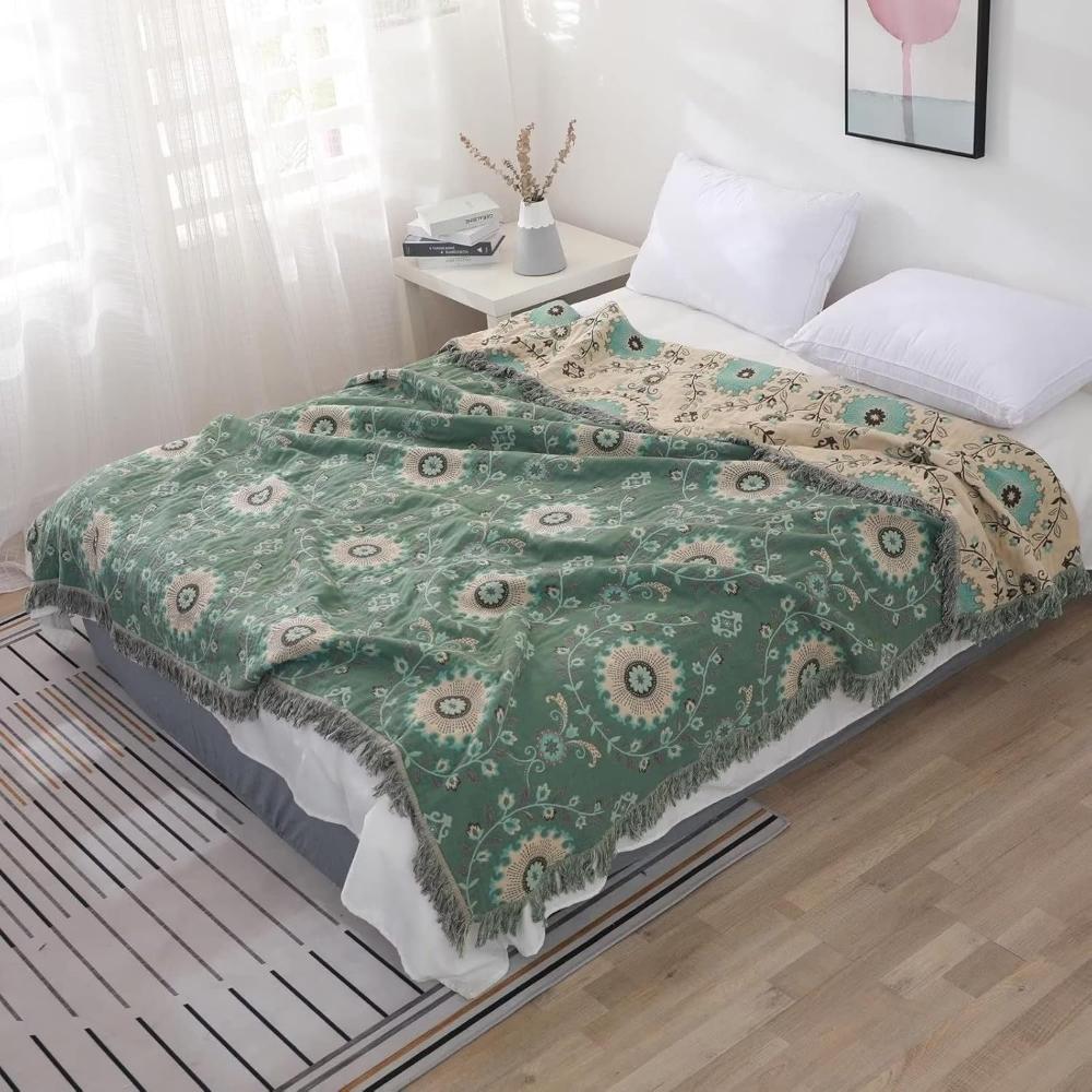 Reversible Cotton Retro Mandala Blanket