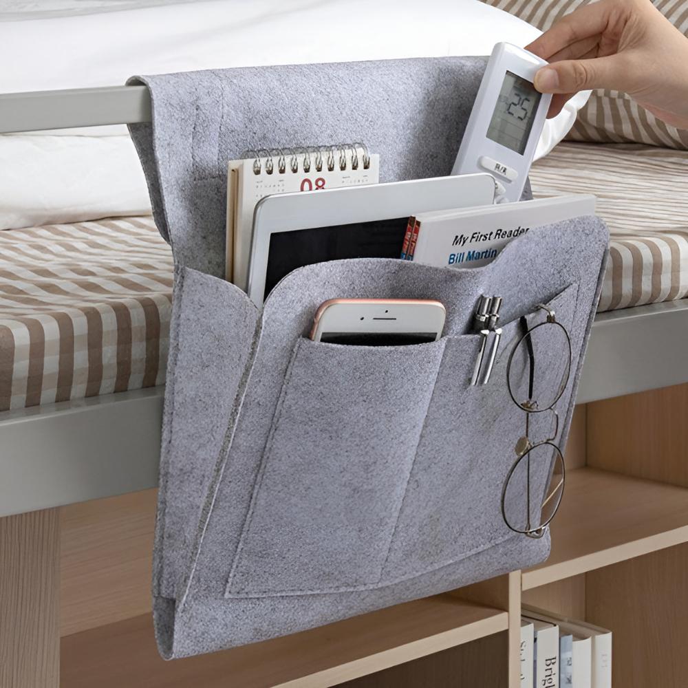 Felt Bedside Organizer with Pockets for Remotes and Phones