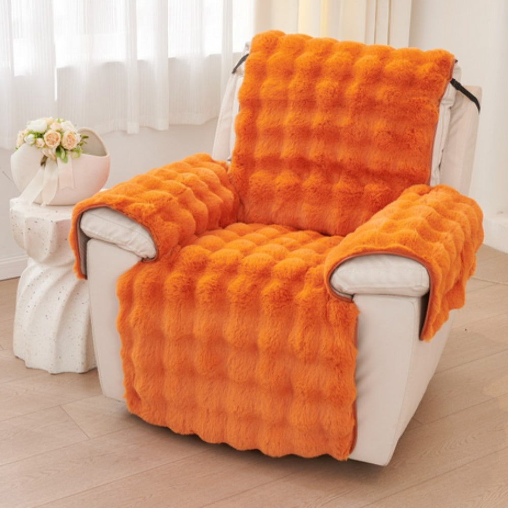 Plush Faux Fur Recliner Sofa Cover