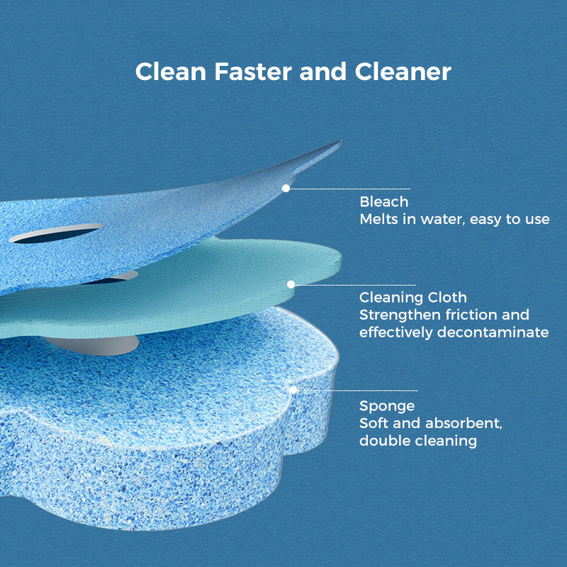 Disposable Toilet Cleaning Brush Set with Sponge Heads and Holder