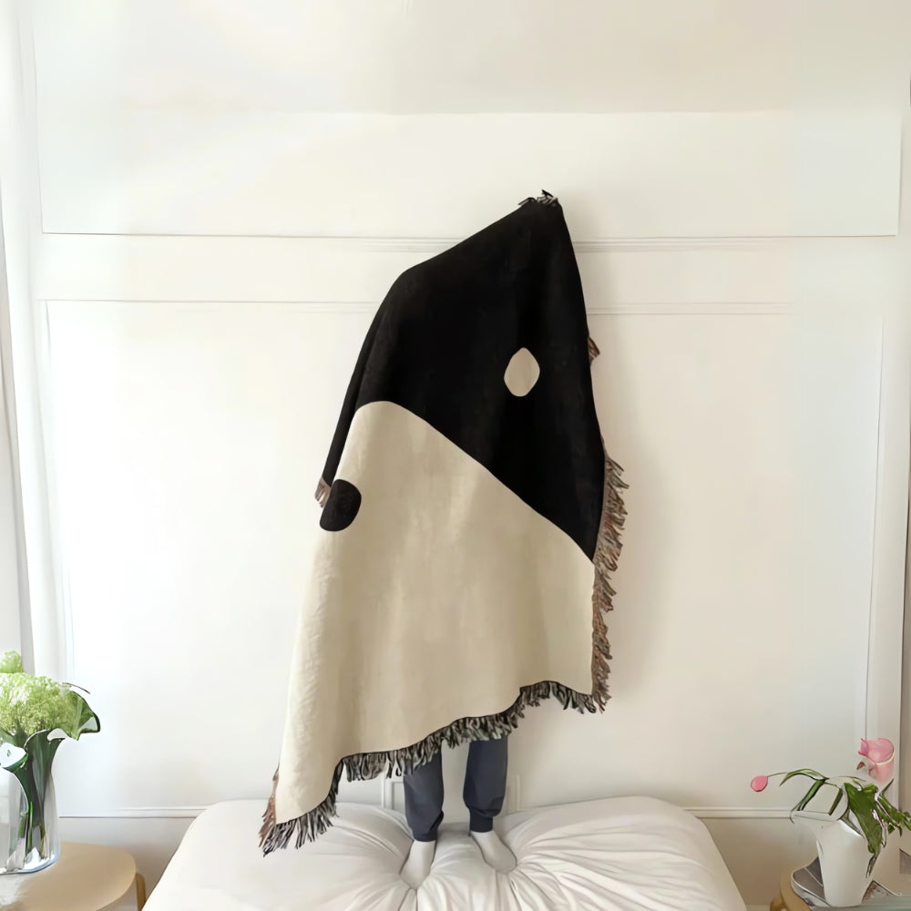 Yin Yang Jacquard Tapestry Throw Blanket
