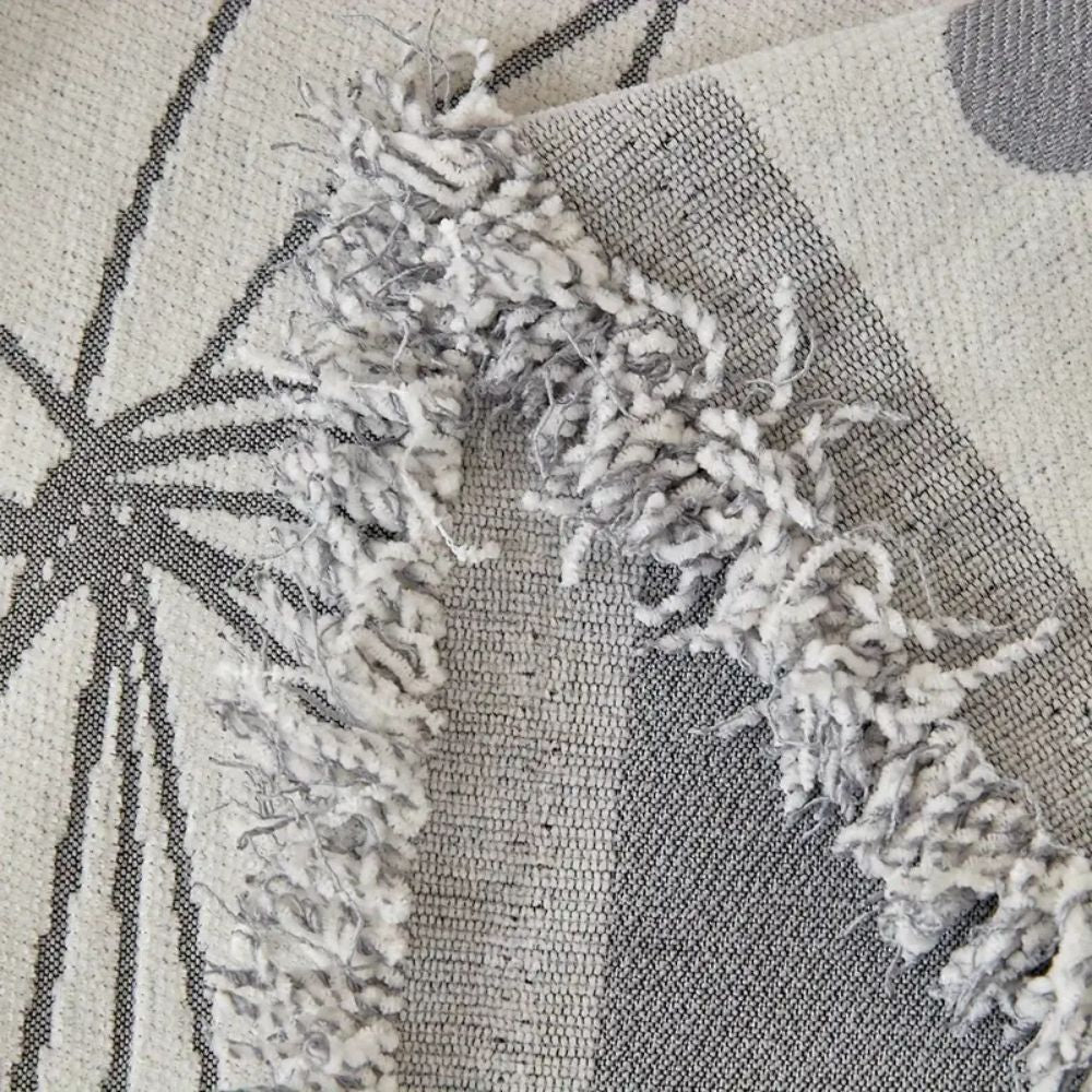 Reversible Floral Chenille Sofa Wrap with Tassels