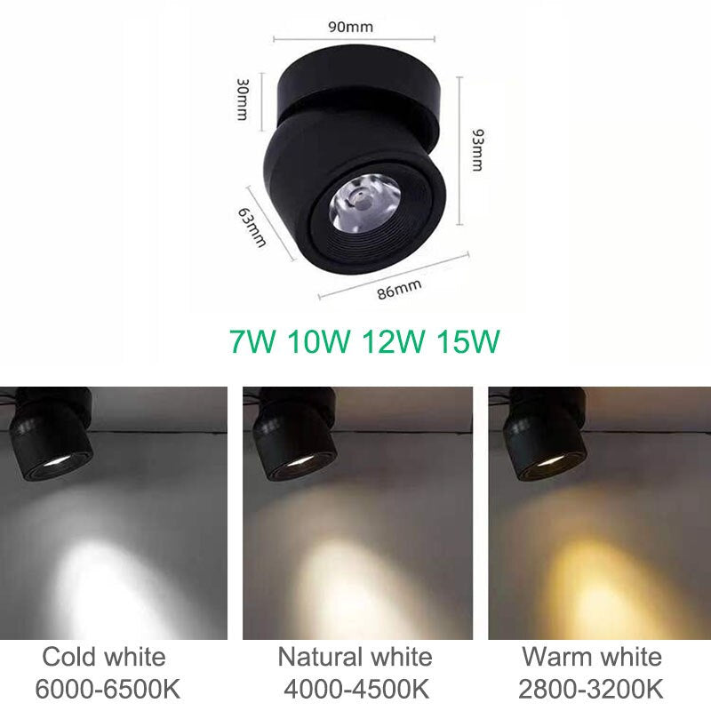Dimmable Minimalist LED Spotlight with 340-Degree Rotation