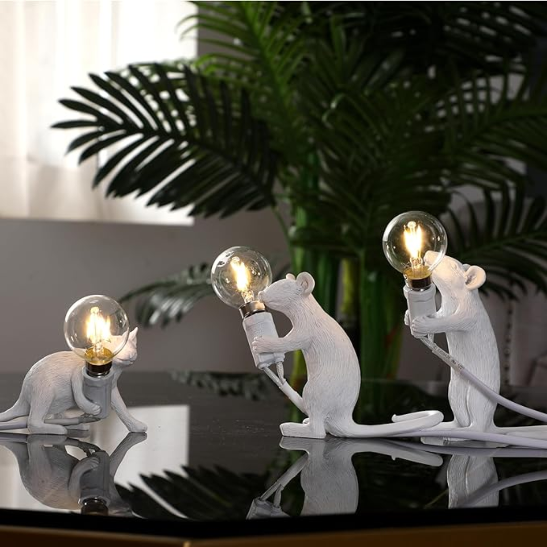 Mouse LED Table Lamp in Resin - Playful Night Light