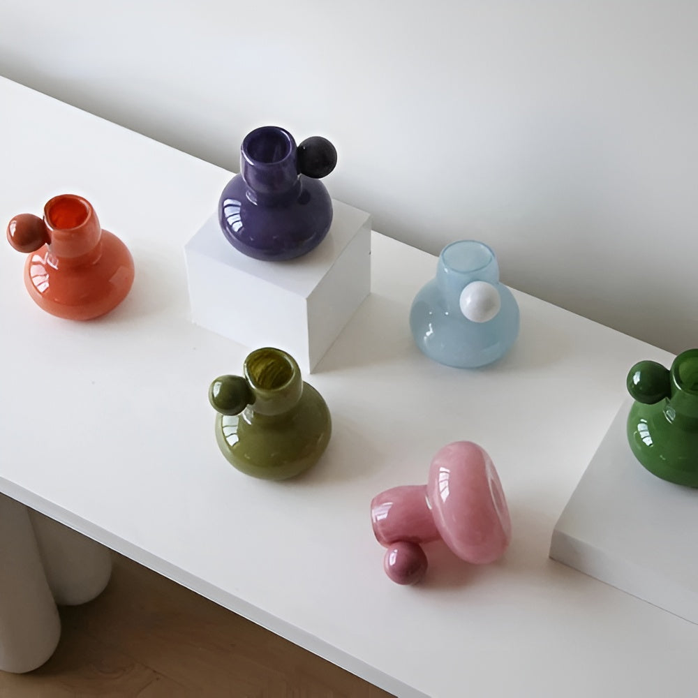 Colorful Round Glass Candle Holder