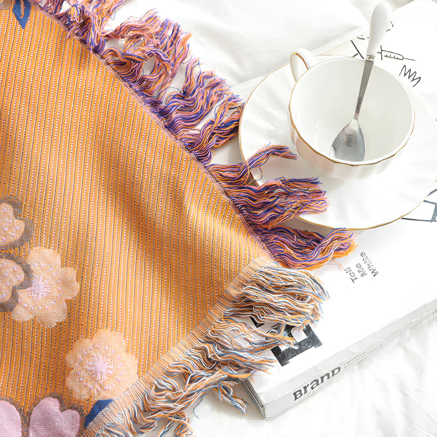 Soft Floral Tassel Blanket for All Seasons