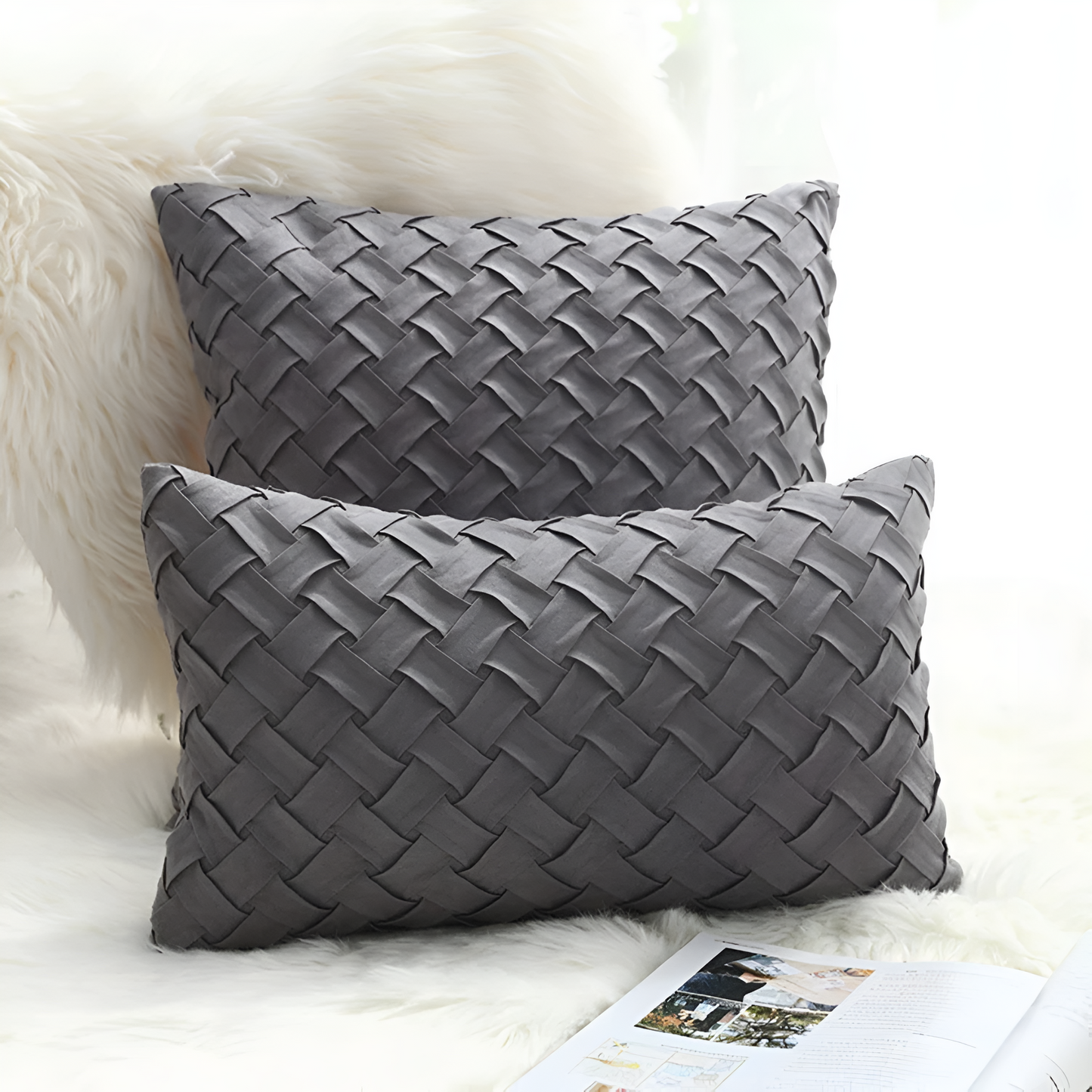 Premium Faux Suede Woven Cushion Cover