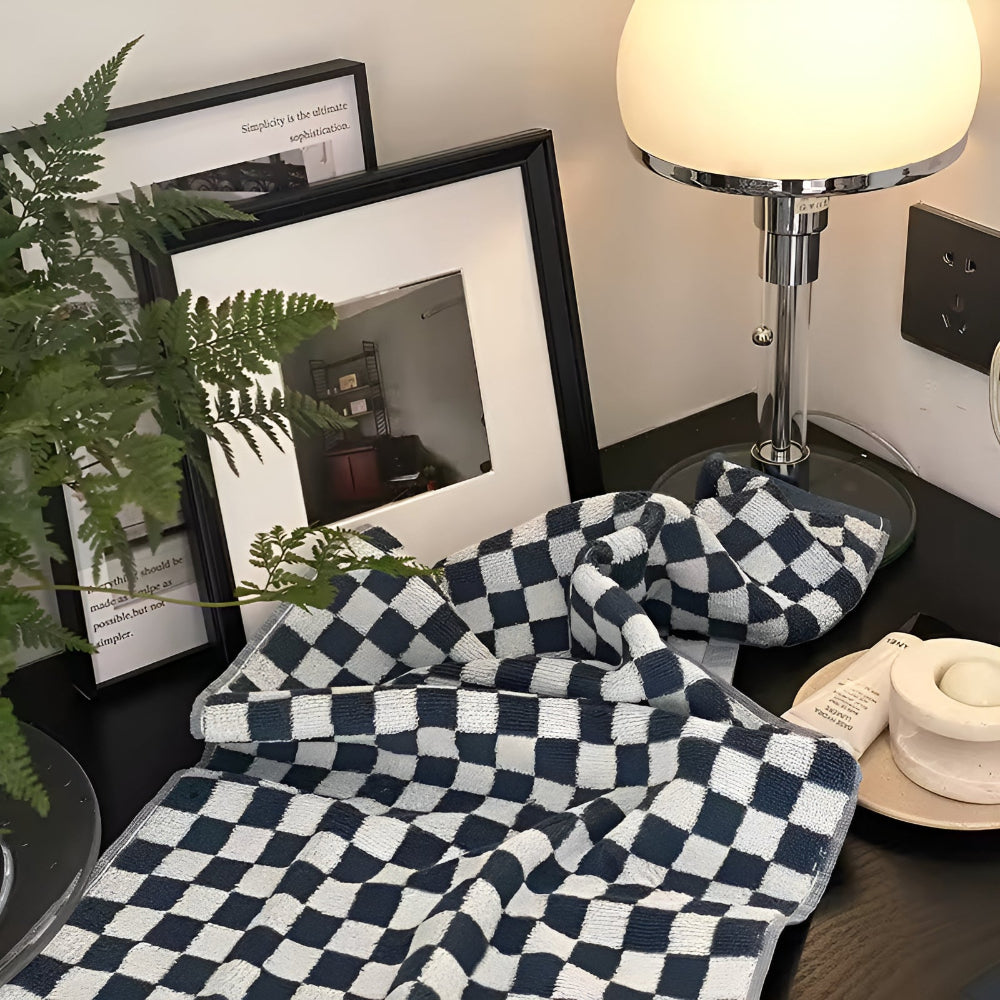 Luxurious Cotton Checkmate Towel 13x30 Inches