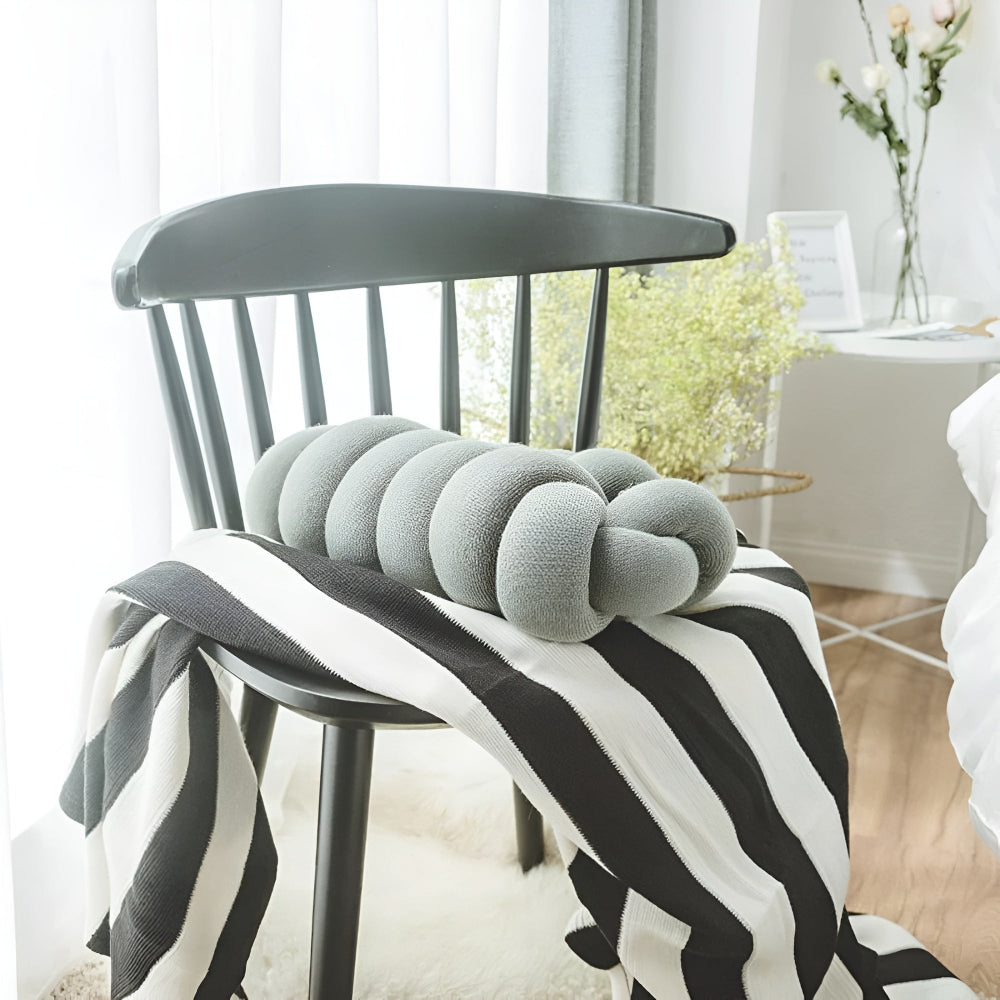 Knotted Plush Cushion in Soft Acrylic Fabric