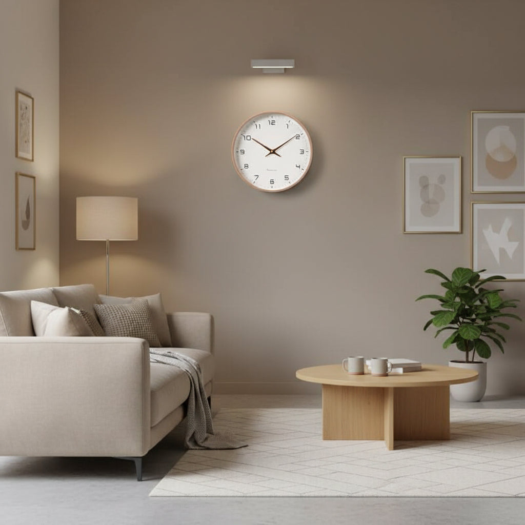 Scandinavian Minimalist Wooden Wall Clock with Silent Mechanism