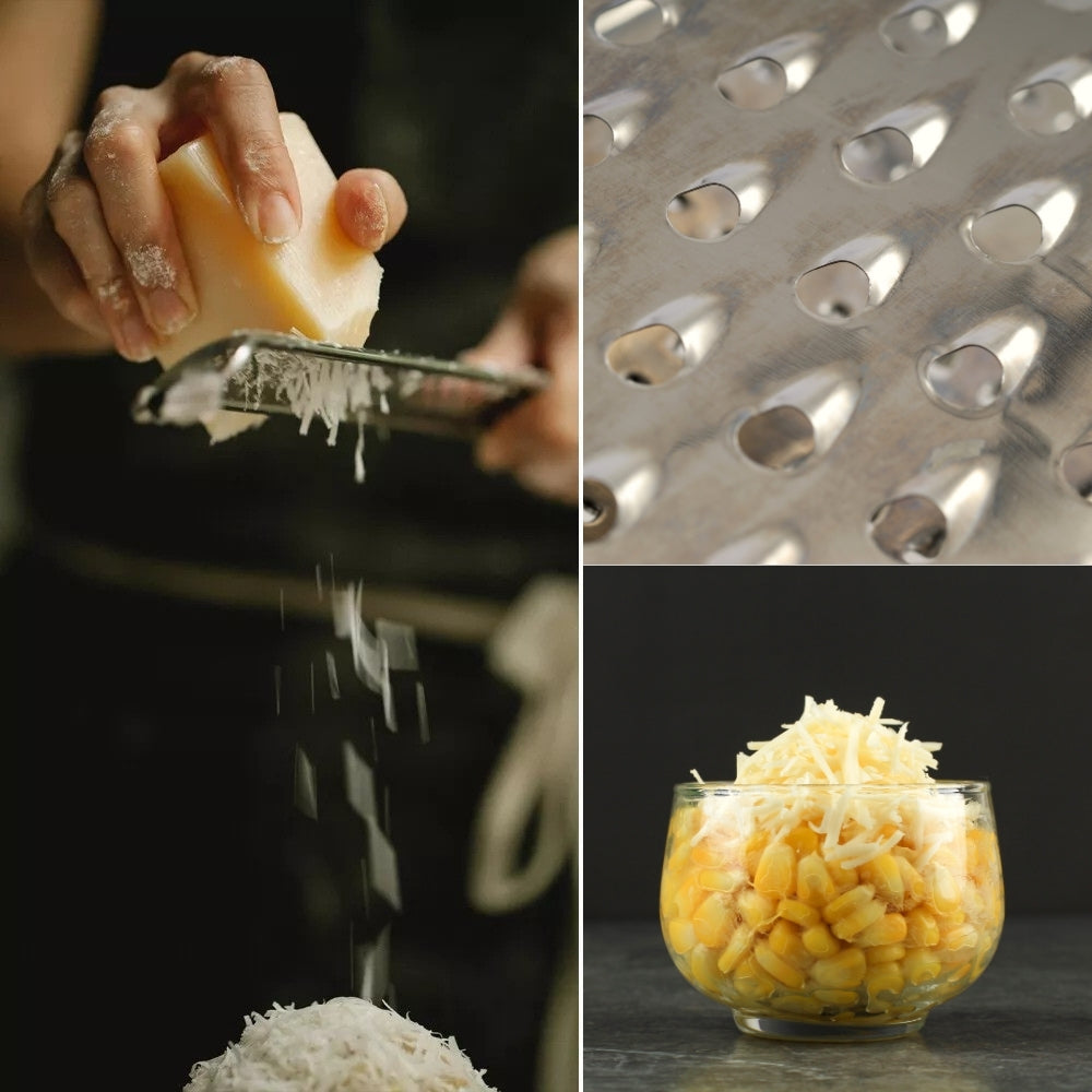 Stainless Steel Long-Handled Grater with Wooden Handle