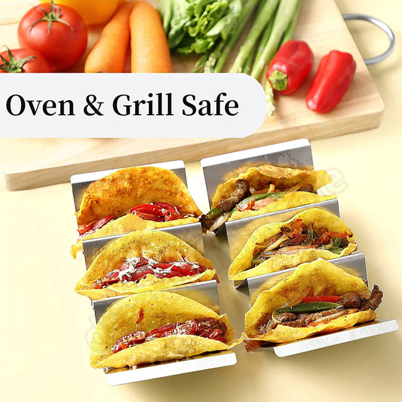 Stainless Steel Taco Holder Stand with Handle