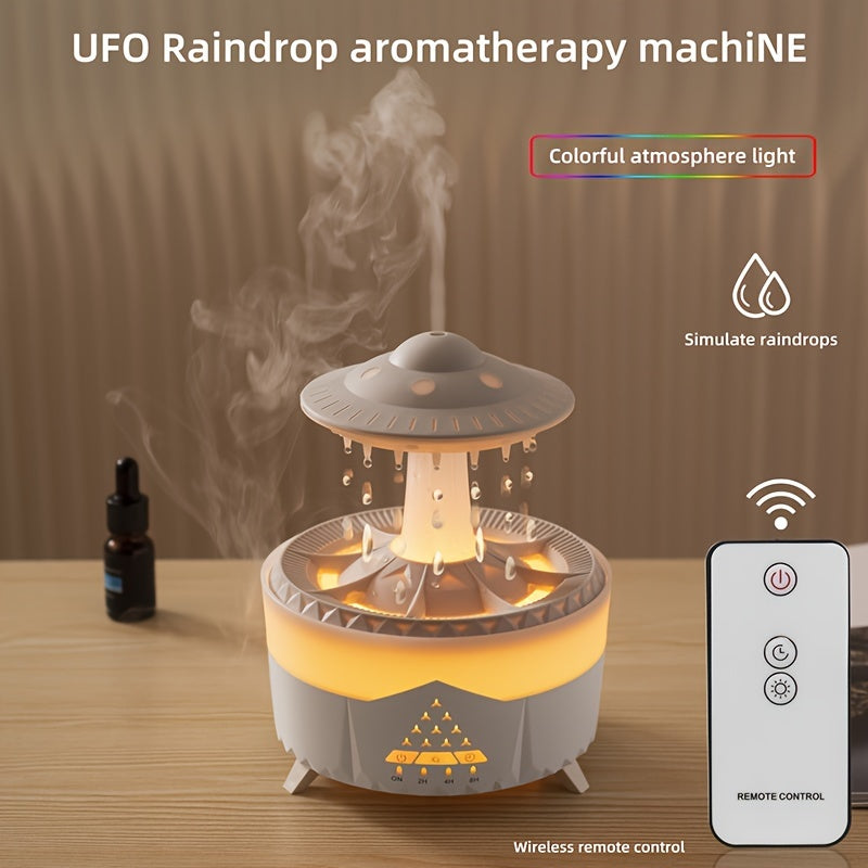 Raindrop Aromatherapy Essential Oil Diffuser with LED Light and Humidifier