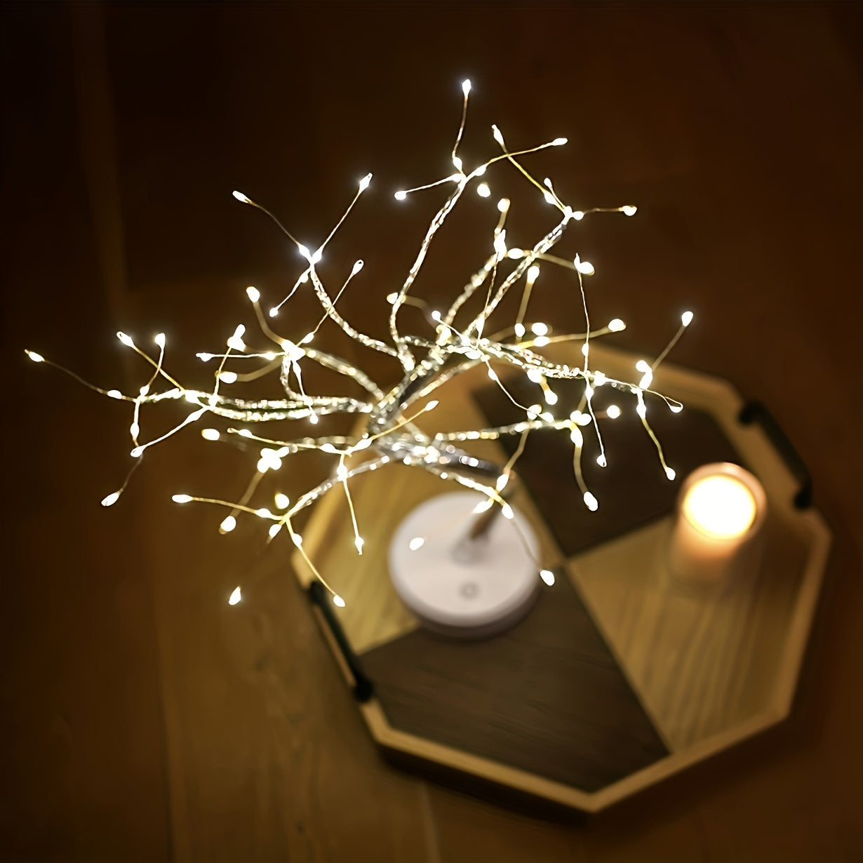 LED Bonsai Table Lamp with Touch Control and Dual Power Supply