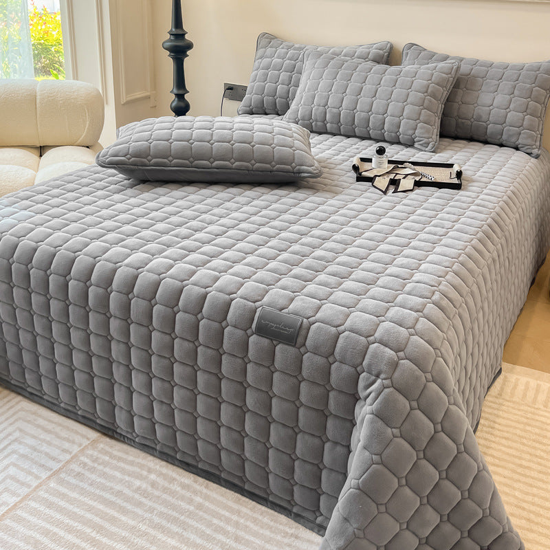 Plush Square Textured Throw Blanket – Soft Fluffy Sofa and Bed Cover