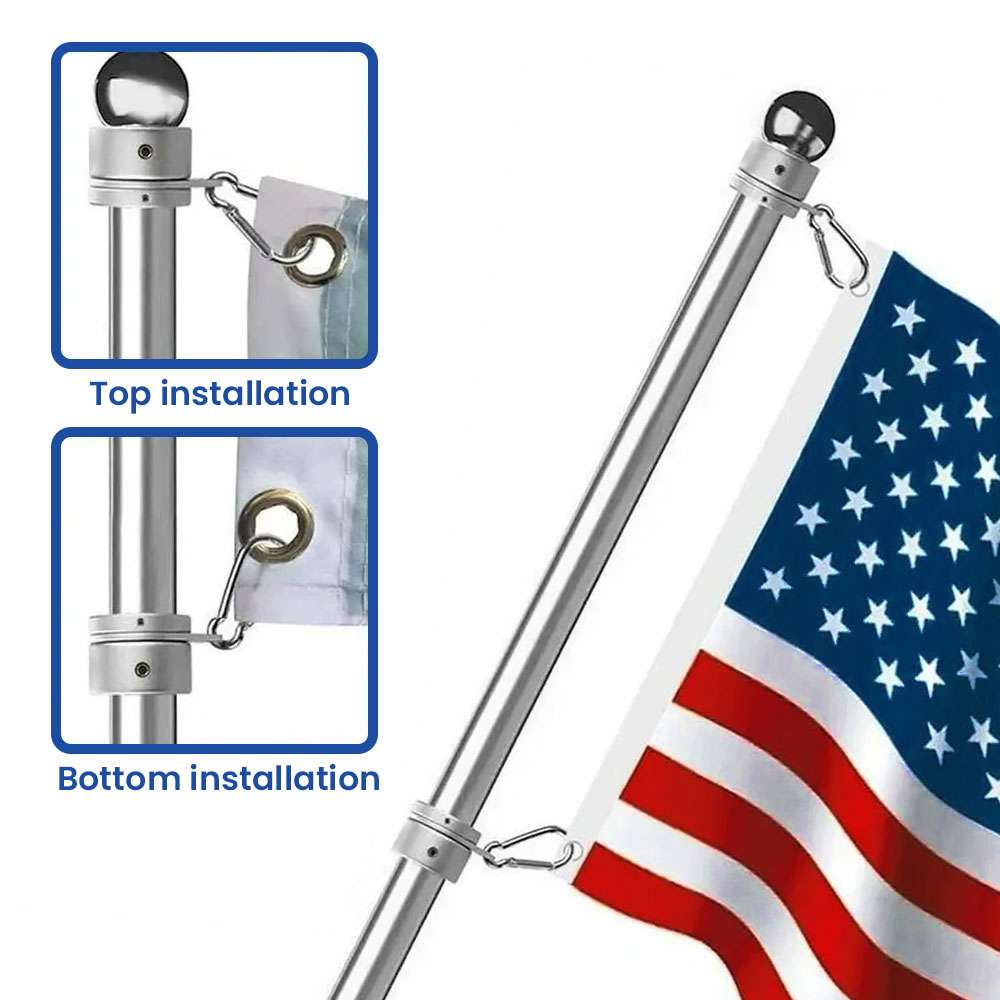 360° Rotating Flag Pole Mounting Rings with Anti-Wrap Design