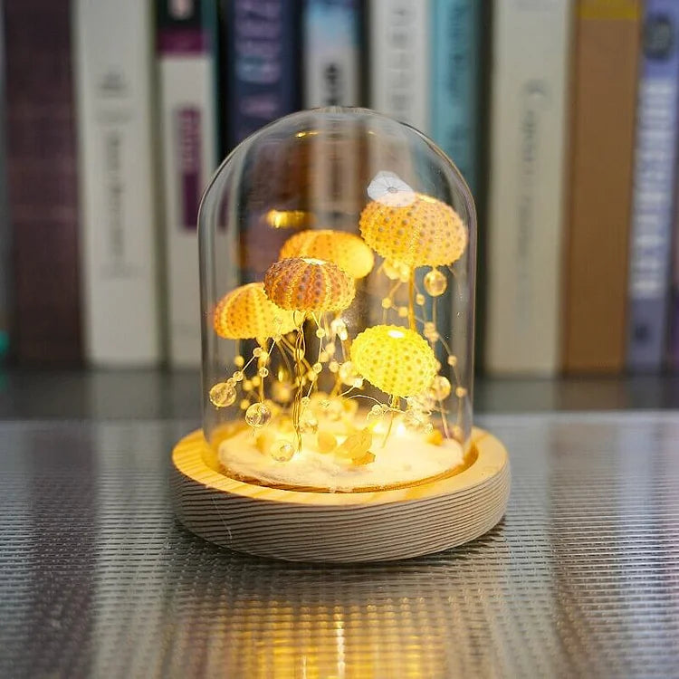 DIY Table Lamp with Natural Sea Urchin Shell and Gold Base