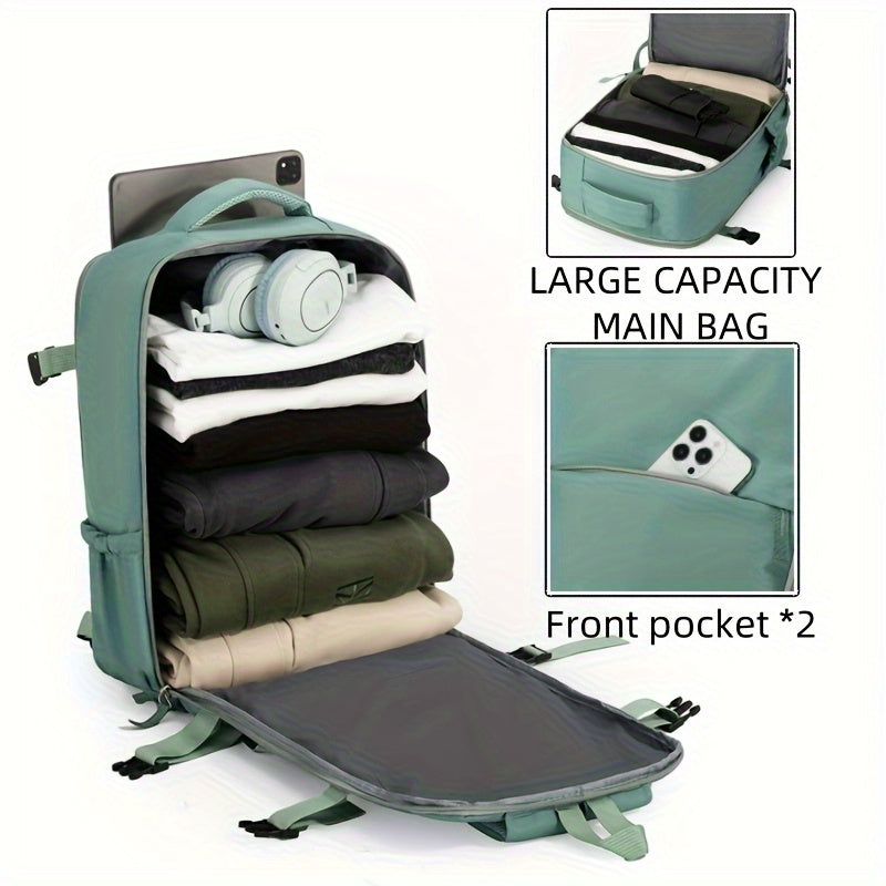 180° Opening Nylon Backpack with Separate Shoe Compartment