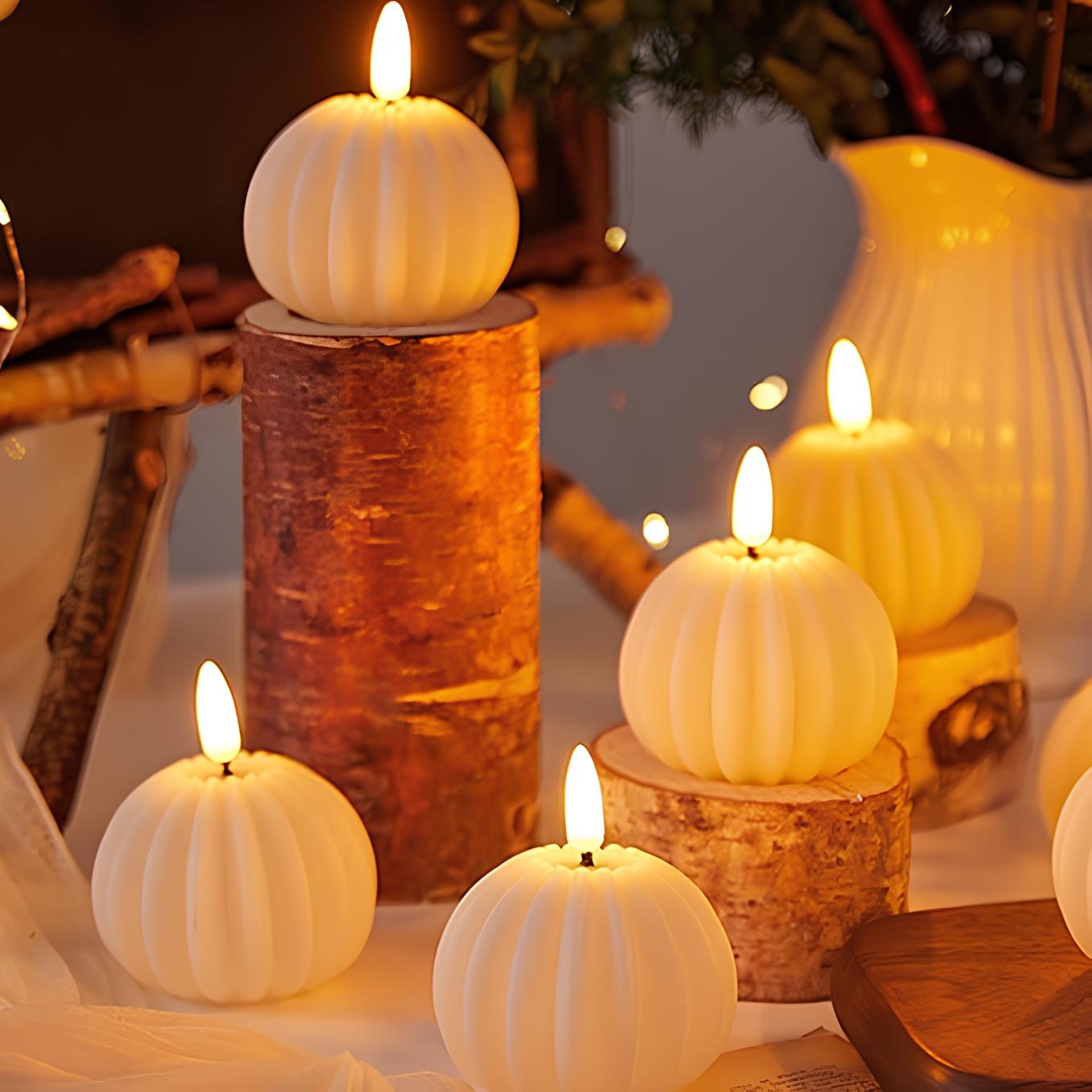 Flameless LED Bubble Block Candles