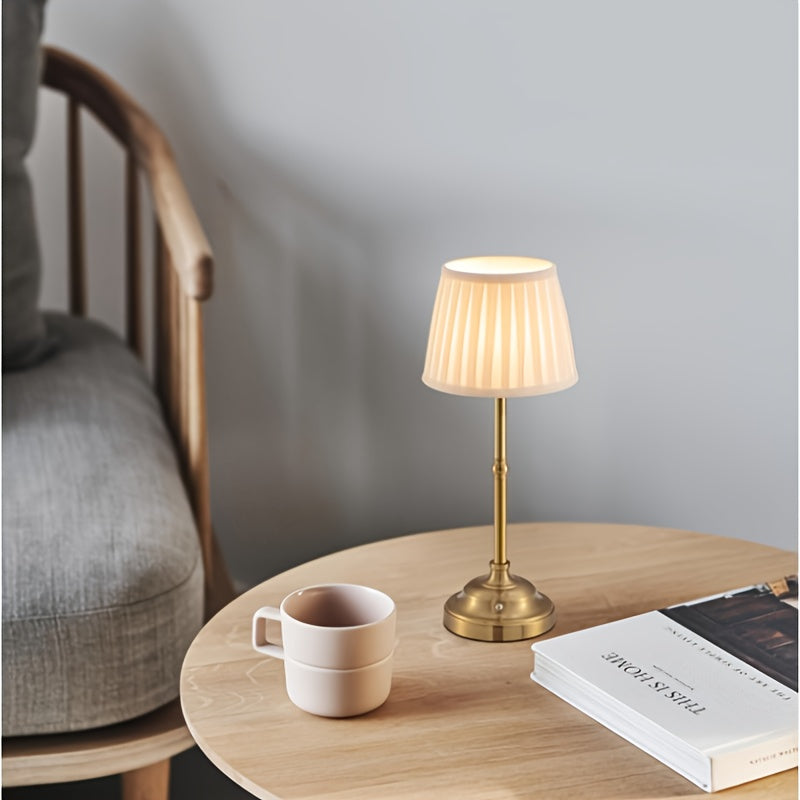 Cordless Rechargeable Brass LED Touch Table Lamp