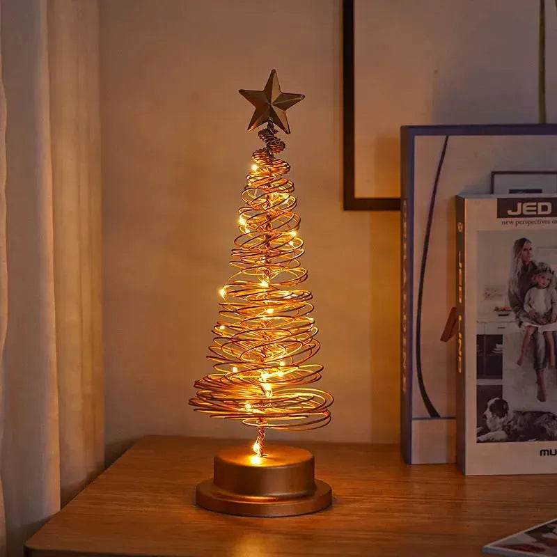 Spiral LED Metal Christmas Tree Night Light Ornament