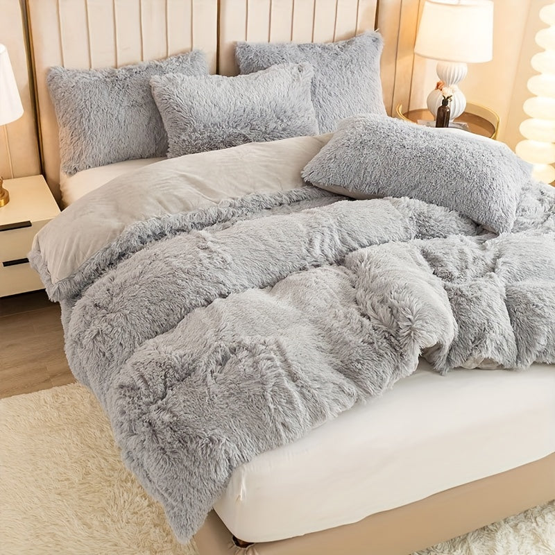 Ultra Soft Plush Duvet Cover Set with Zipper Closure