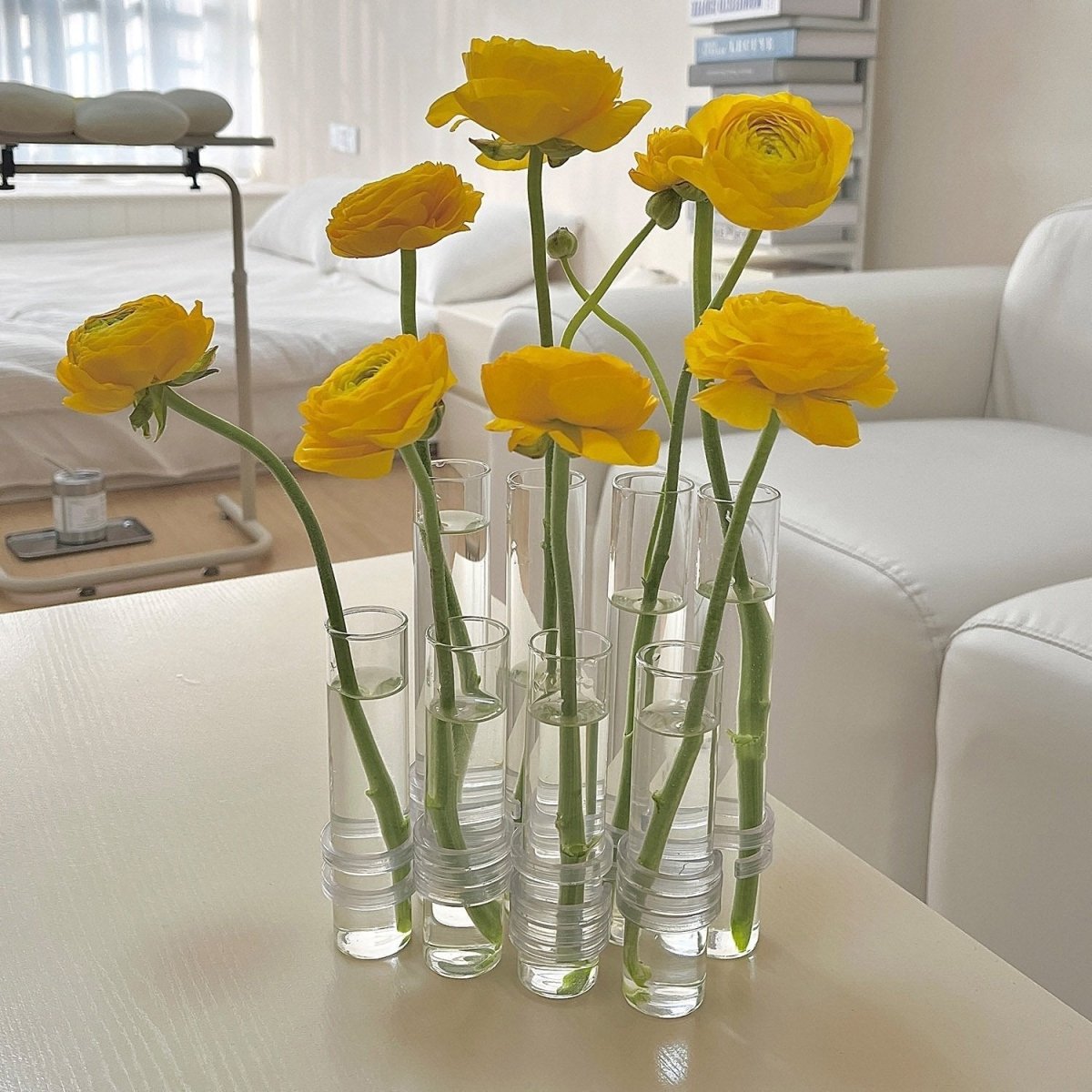 Adjustable Glass Tube Flower Vase with Hinges